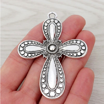 X LARGE IRISH CELTIC CROSS FAITH Pendant On 20" 925 Sterling Silver ...