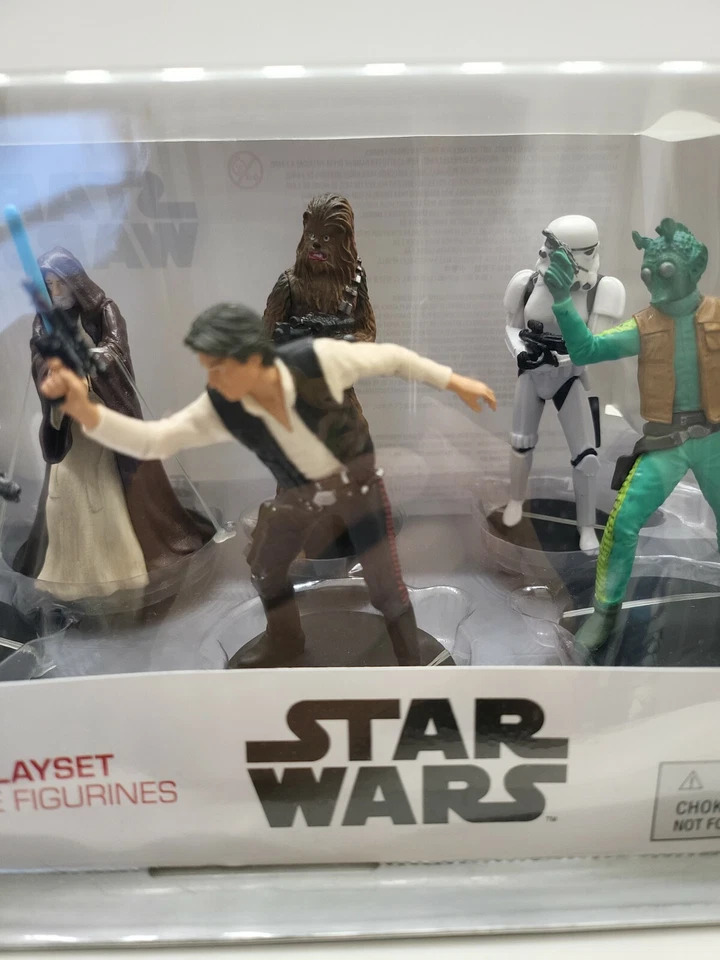 DISNEY STAR WARS Cantina Figura Juego 6 Figuras Pastel Toppers Caja Daños Nuevo Foto 4 de 4