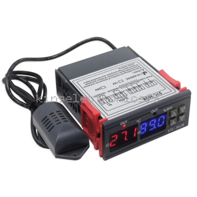 1PCS STC-3028 AC110-220V Dual Digital Temperature Humidity Controller Thermostat