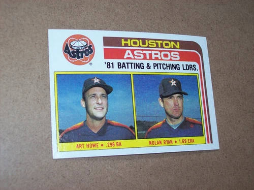 1982 Topps baseball Astros leaders Checklist Nolan Ryan card #66 NM or better