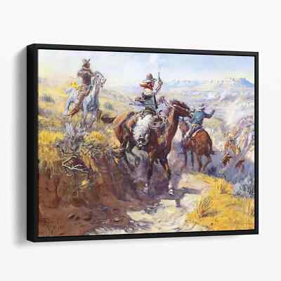 Smoking them Out by Charles M Russell Western Desert Canvas Wall Art Print