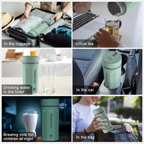 500ML Portable Travel Kettle Fast Boil Quiet Small Kettle Stainless Steel Mini - Picture 3 of 6
