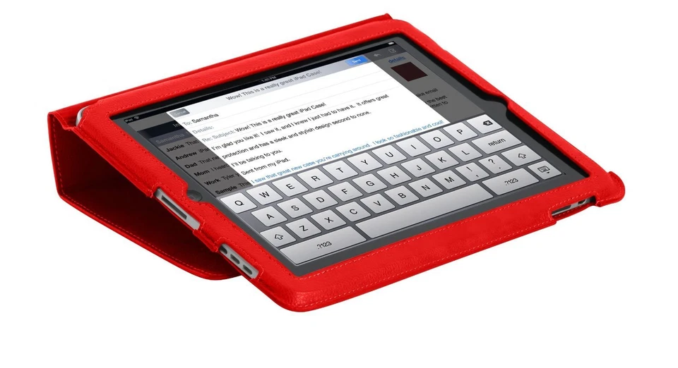  Funda tipo folio iHome Slim Fit roja para iPad 2 IH-IP1102R Foto 3 de 4