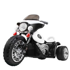 Kids Ride On Motorbike Motorcycle Harley inspired Toys Black White Triple wheel