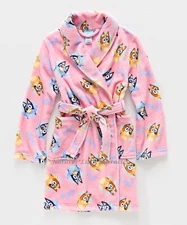 BLUEY Disney Robe Size 4 6 8 Girls Pajamas Bathrobe Swimsuit Cover Up Bingo Dog