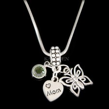  Filigree Butterfly Love Mom Dainty Heart Necklace Mother Daughter Memorial Gift
