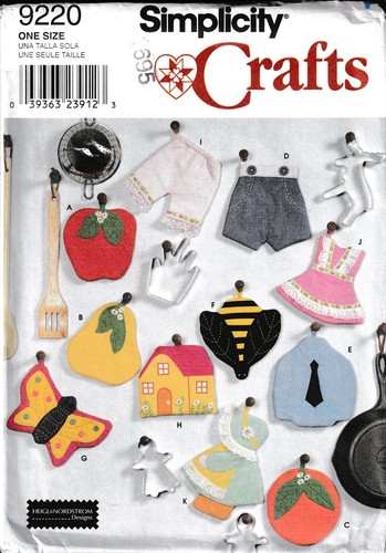 Decorative Novelty Potholders & Trivets Kitchen Craft Sewing Pattern - Picture 1 of 7