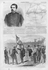 Webster Regiment, Boston, Mass.  -  Gen. McClellan  -  Map of Bull's Run  - 1861
