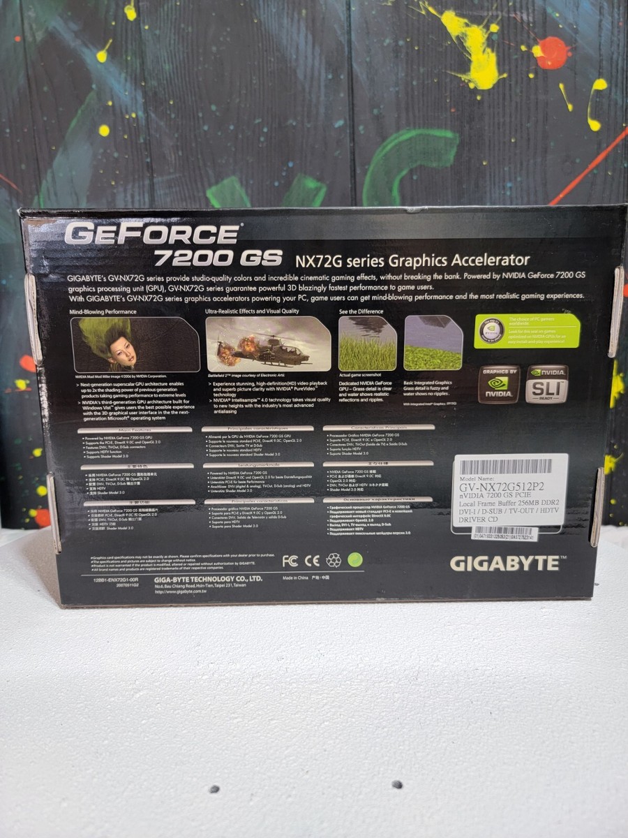 Gigabyte NVIDIA GeForce 7200 GS (GVNX72G512P2) 256MB GDDR2 SDRAM