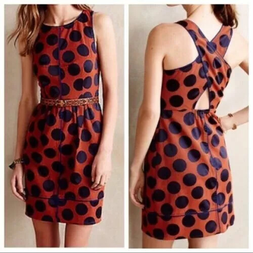 Nuevo Vestido Anthropologie Maeve Texturizado Espalda Cruzada Rokin Talla 8 Nuevo con Etiquetas
