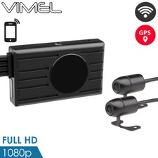 Vimel Motorbike Dual Camera WIFI Motorcycle GPS 1080 Twin Dual Super Capacitor