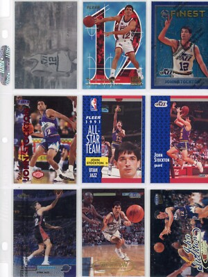 John Stockton, Utah Jazz, HOF, Ungraded, 9 Cards, Free Ship, Gonzaga, Assist Ld