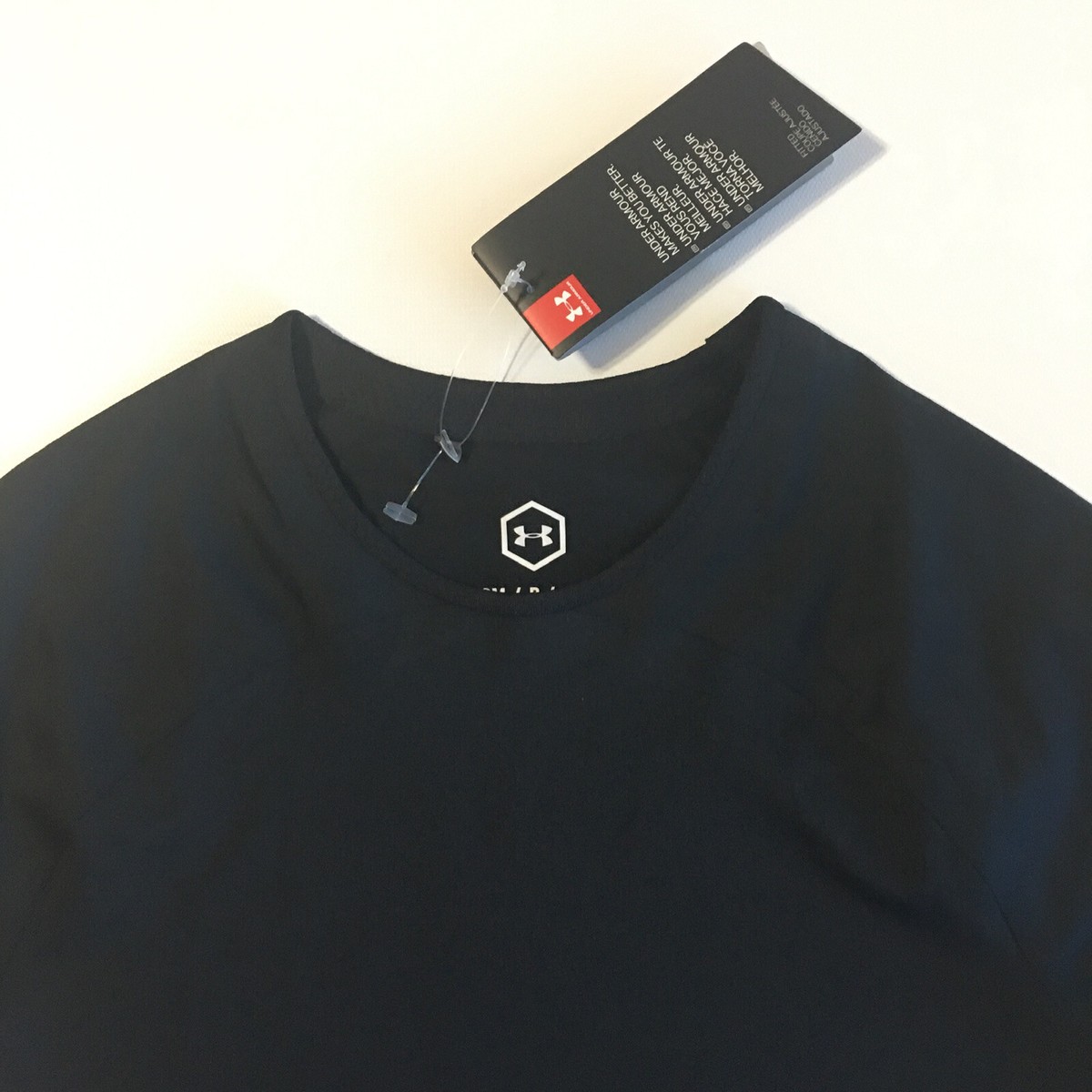 Under Armour Men's UA Rush Powered by Celliant Fitted SS T-Shirt Black Sz S