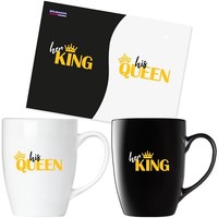 Her King & His Queen Kaffebecher Set 2 Tassen Valentinstag Geschenk FüR Paare