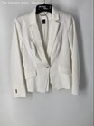 White House Black Market Womens White Long Sleeve Single Breasted Blazer Sz 12 — photo 1