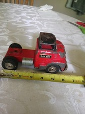 Vintage Red GMC Tin Friction Japan Toy Tractor Truck No Trailer B5
