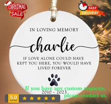 Personalized Pet Memorial Ornament, Dog Christmas Ornament, Forever Loved Rem...