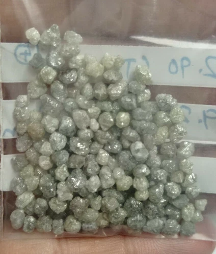5.00 Ct Natural Rough Diamonds Silver Color Raw Uncut Loose Lot 3.00–4.50 mm