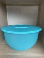 Tupperware Junge Welle Schüssel 4,3 l Blau Servierschüssel Salatschüssel Neu