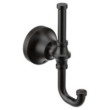 Moen YB0503BL Colinet 2-Hook Robe Hook in Matte Black