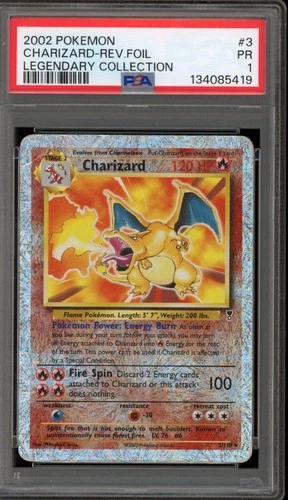 Pokemon Charizard Legendary Coll. Reverse Holo Rare #3 PSA 1