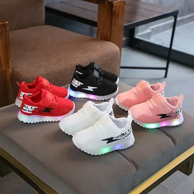 Kid Tennis 2026 Spring and Autumn Children LED Sneakers Boys Glowing Shoes Kids 