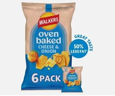 Walkers Baked Cheese & Onion Multipack Crisps Snacks 24x22g fresh stock fst dlvy