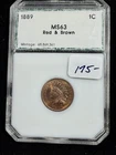 MS  1889 Indian Head Cent High Grade RB Beauty