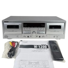 TEAC Double Cassette Deck W-1200 Silver 100V High Quality Sound Japan F/S Used