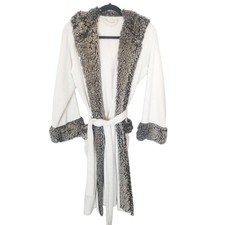 Pottery Barn Womens Bathrobe Size M Comfy Comzy Loungewear Sleepwear Faux Sherpa