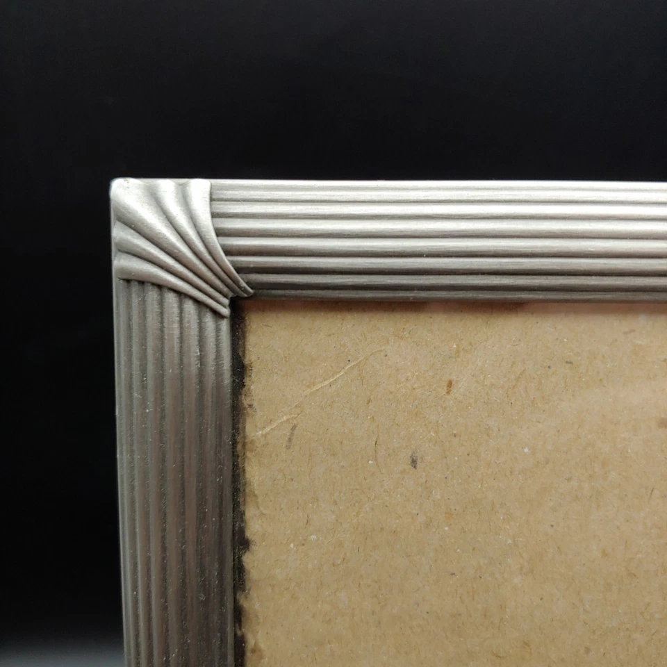 Marco de fotos Art Deco de peltre - 8x10 plata gris metal gris Foto 2 de 4