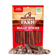 Bully Sticks 6 Inch, 15 Count , Single Ingredient: 100 Beef Chews, Grass-Fe...