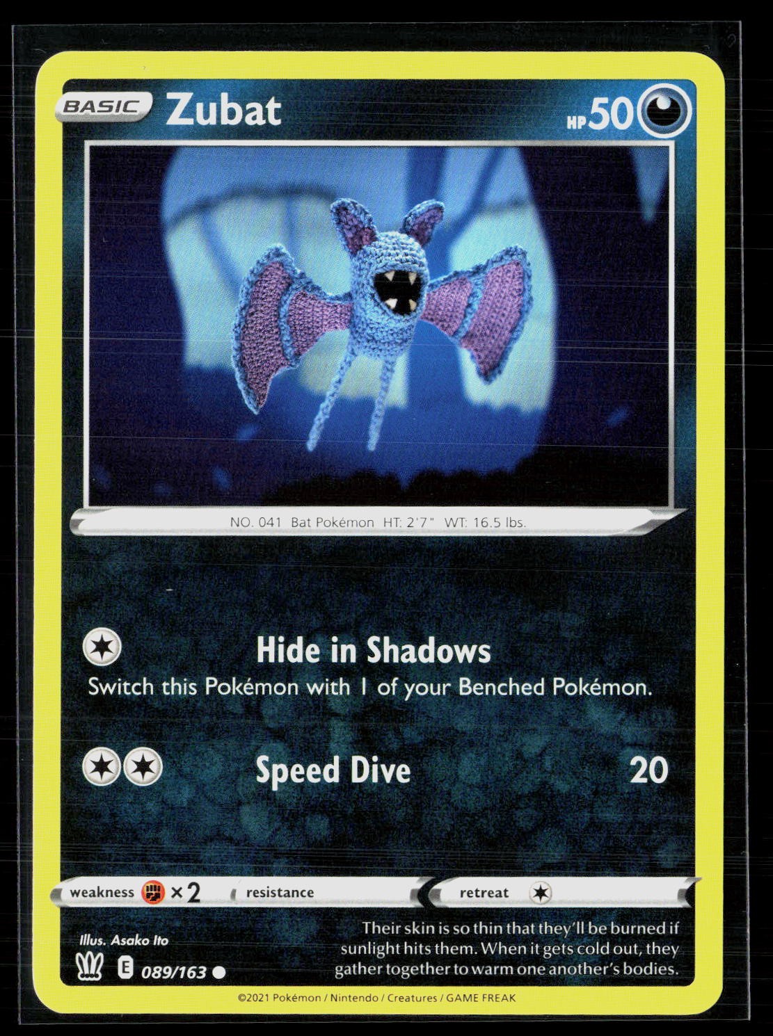 Zubat 089/163 Asako Ito Common Battle Styles Pokemon NM
