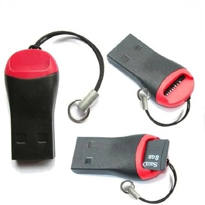 Mini TF Card Reader USB 2.0 Adapter Memory Card Reader with Lanyard
