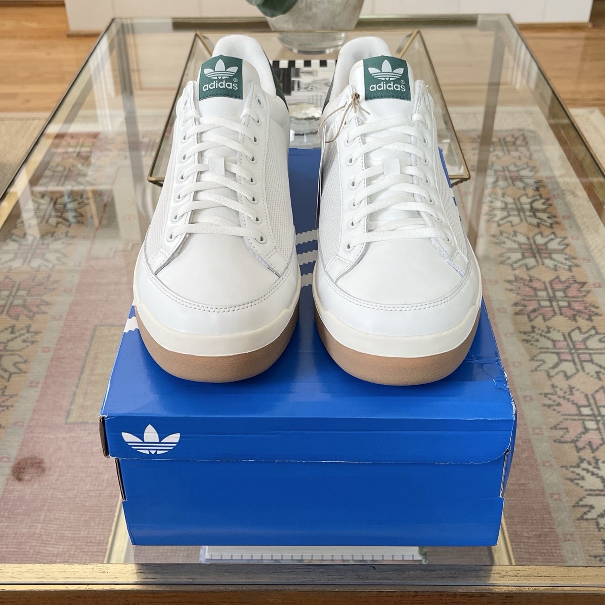 Size 9 - adidas Rod Laver - Core White/ Collegiate Green - SAME