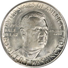 1950-S BTW Booker T Washington Commem Half Dollar PCGS MS65 Strong Strike