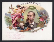 EX RARE Old Original LFD PROF. KOCH. Sample Cigar Label - GEORGE SCHLEGEL LITHO.