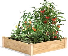 Classic Cedar Raised Garden Bed 4' x 4' x 10.5" (1/2" Thick) - Made in USA with