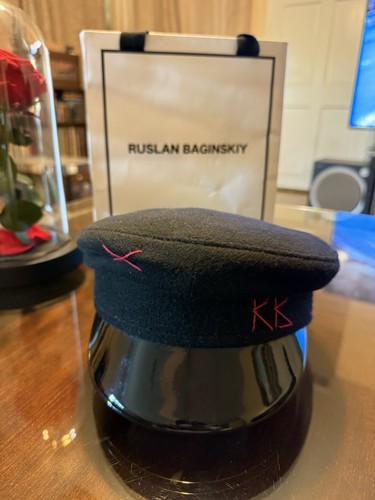 RUSLAN BAGINSKIY Mütze In Schwarz & Rot Größe Small Brandneu!.