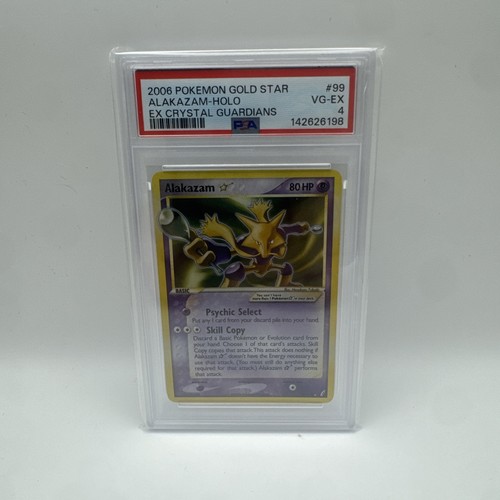 2006 Pokemon EX Crystal Guardians Alakazam Gold Star #99 Holo PSA 4