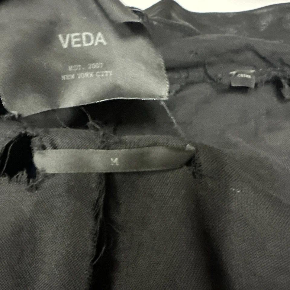 Veda Dallas кожи Moto куртка размер M черный эластичный рукав панели мотоциклиста - Изображение 4 из 4