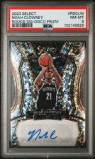 2023 PANINI SELECT RC SIGNATURES DISCO PRIZM #RSCLW NOAH CLOWNEY PSA 8