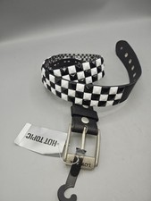 Lowlife of London Vintage Retro Black  White Punk Belt Checkered Studded 32-34"