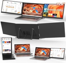Dual 15.6" 1080P FHD Laptop Screen Extender for Windows Laptops 12-17" Size