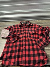Vintage Woolrich 40s 50s Button Down Shirt Buffalo Plaid Work Thick Wool Xl