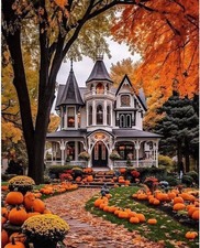 Halloween Paint by Numbers Kits for Adults - Painting by Numbers Kit Landscape,