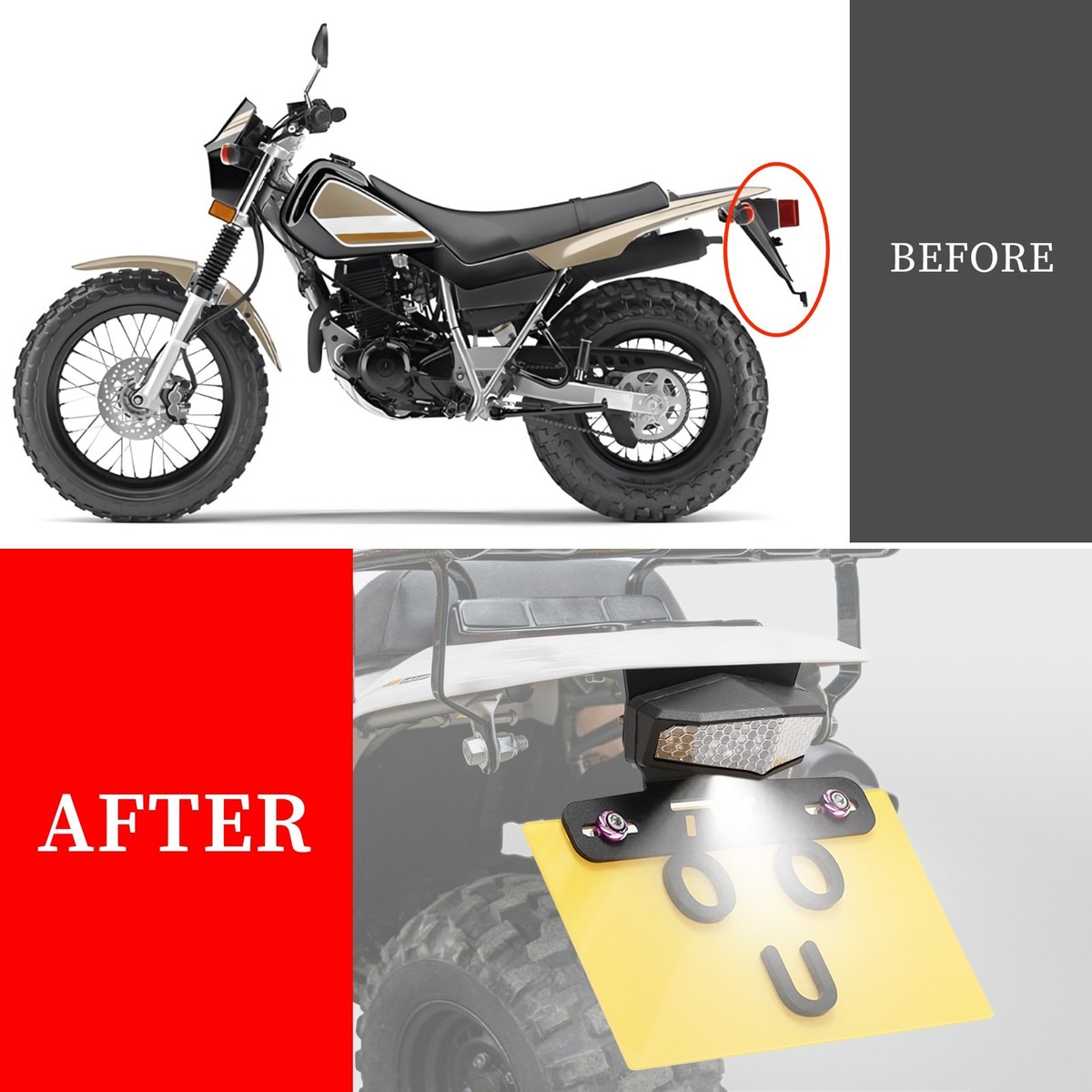 Fender Eliminator LED Tail Light Turn Signal For YAMAHA TW200 TW