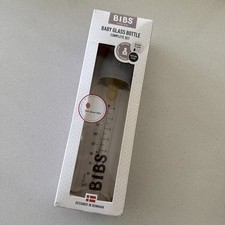 Image of BIBS Baby Glass Bottle 225ml cloud Grey Colour NEW Slightly crumpled  Box Sealed