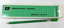 Vintage Eberhard Faber Singlex 1007 Eraser Pencils with Brushes, One Dozen NIB