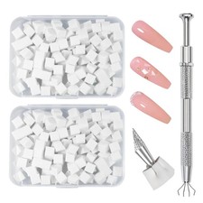 Hasakhi 200Pcs Nail Sponges for Ombre, Soft Art With White